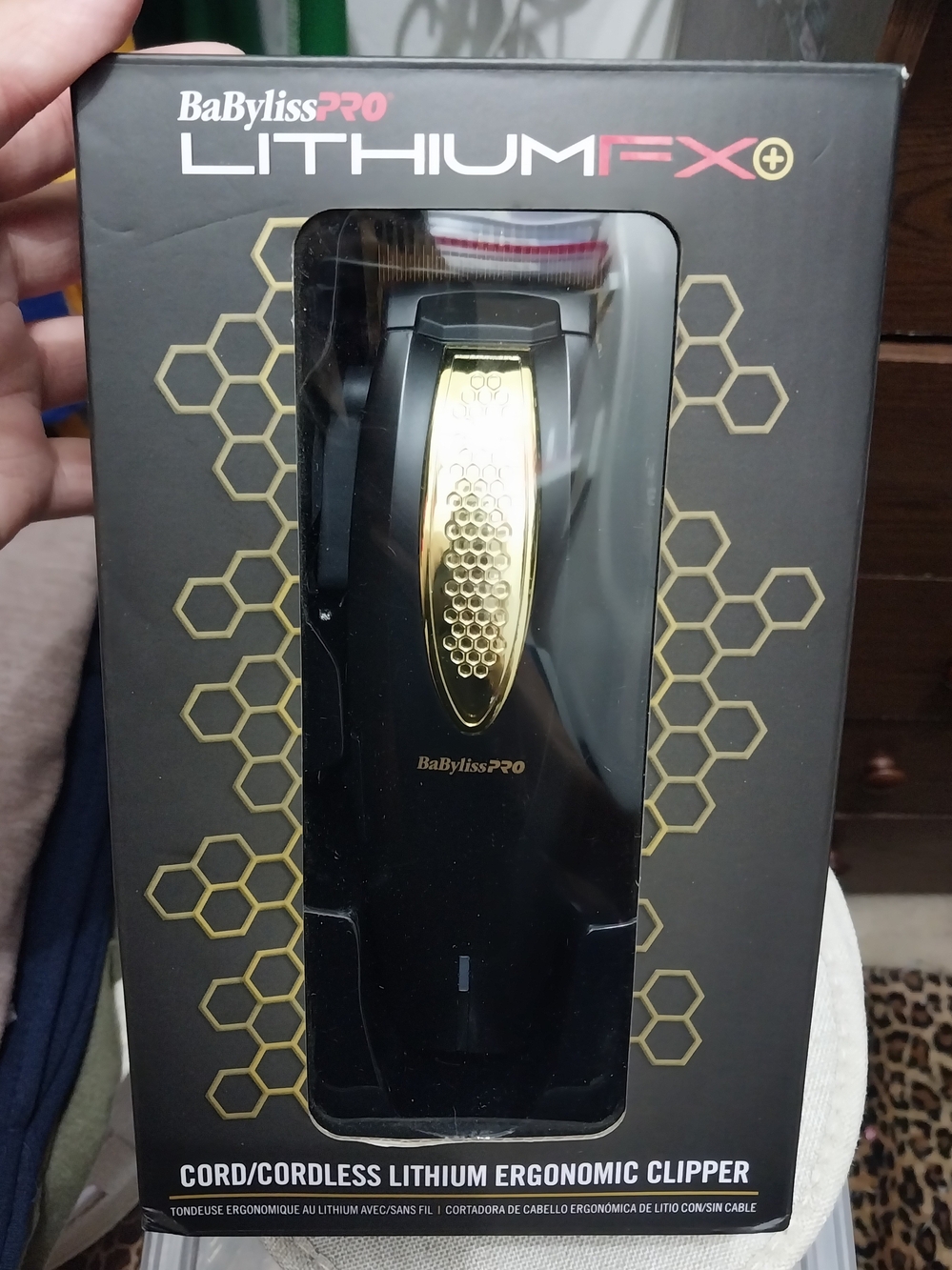 BaByliss PRO LithiumFX Cord/Cordless Clipper – Black & Gold Accents